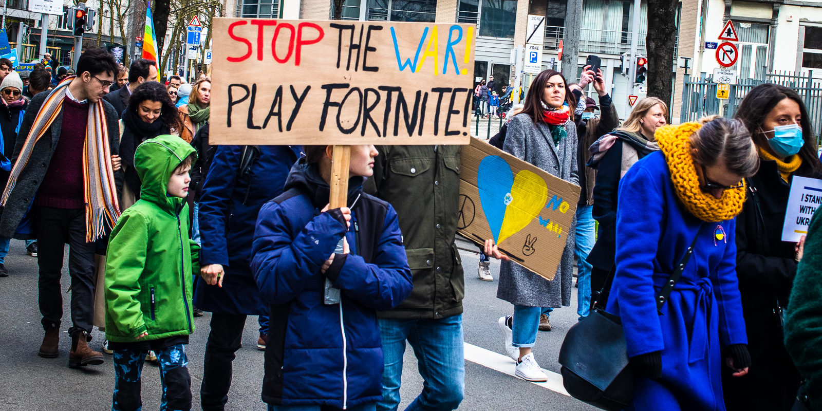 Protest in Bruxelels, against the Ukraine invasion Protest in Bruxelels, against the Ukraine invasion